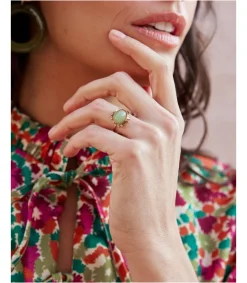 Polin et moi BISUTERÍA>Anillo Piedra Rosi Verde Agua