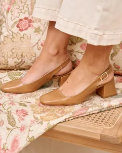 Polin et moi ZAPATOS DE TACÓN>Bailarina Destalonada Timbra Cuero