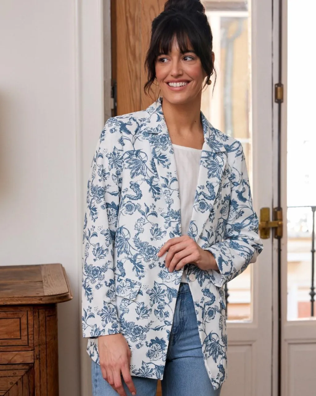 Polin et moi BLAZERS Y CAZADORAS>Blaizer Lino Geraldine DENIM