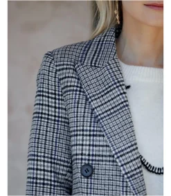 Polin et moi BLAZERS Y CAZADORAS>Blazer Cuadros Hatty denim