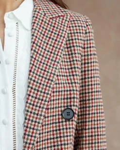 Polin et moi BLAZERS Y CAZADORAS>Blazer Cuadros Hatty camel