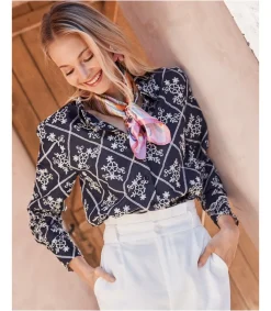 Polin et moi BLUSAS Y CAMISAS>Blusa Bordados Aixa Marino