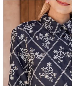 Polin et moi BLUSAS Y CAMISAS>Blusa Bordados Aixa Marino