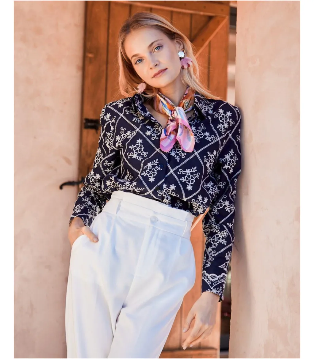 Polin et moi BLUSAS Y CAMISAS>Blusa Bordados Aixa Marino