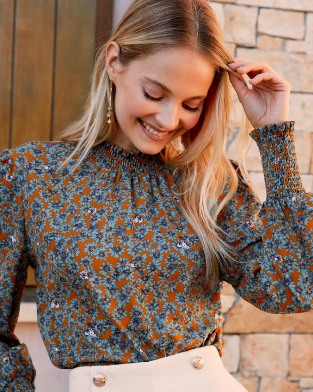 Polin et moi BLUSAS Y CAMISAS>Blusa Cuello Nice ocre