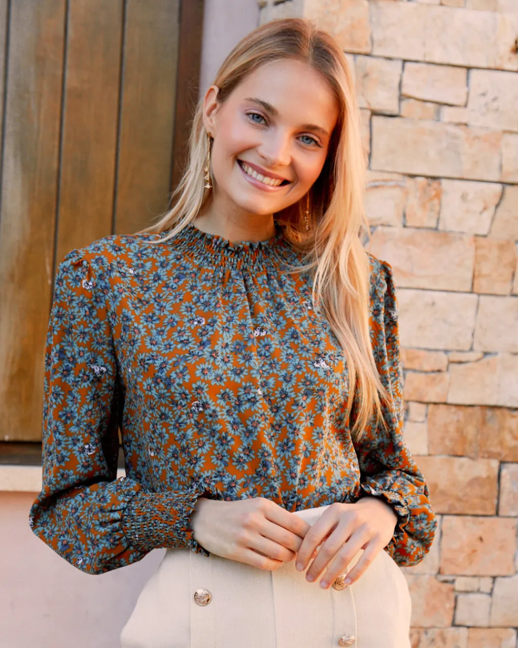 Polin et moi BLUSAS Y CAMISAS>Blusa Cuello Nice ocre