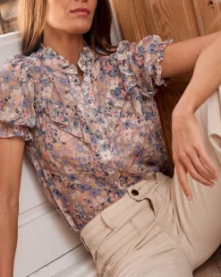 Polin et moi BLUSAS Y CAMISAS>Blusa Flor Celia Celeste