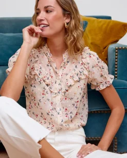 Polin et moi BLUSAS Y CAMISAS>Blusa Flor Cruma Crudo