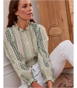 Polin et moi BLUSAS Y CAMISAS>Blusa Flor Mogor BEIGE