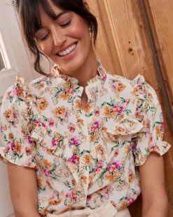 Polin et moi BLUSAS Y CAMISAS>Blusa Flor Vilantia Crudo