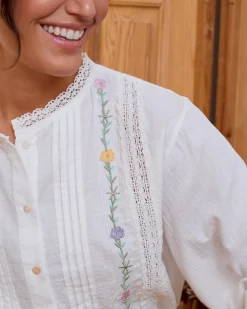 Polin et moi BLUSAS Y CAMISAS>Blusa Flores Daphne blanco
