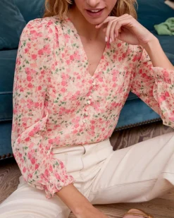 Polin et moi BLUSAS Y CAMISAS>Blusa Flores y Rosa