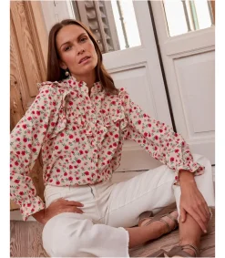 Polin et moi BLUSAS Y CAMISAS>Blusa Flores Volania BEIGE