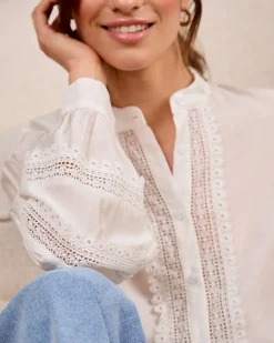 Polin et moi BLUSAS Y CAMISAS>Blusa Mangas Dorintia BLANCO