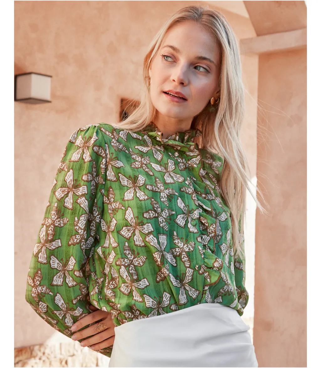 Polin et moi BLUSAS Y CAMISAS>Blusa Volantes Aneva VERDE MANZANA/ MENTA