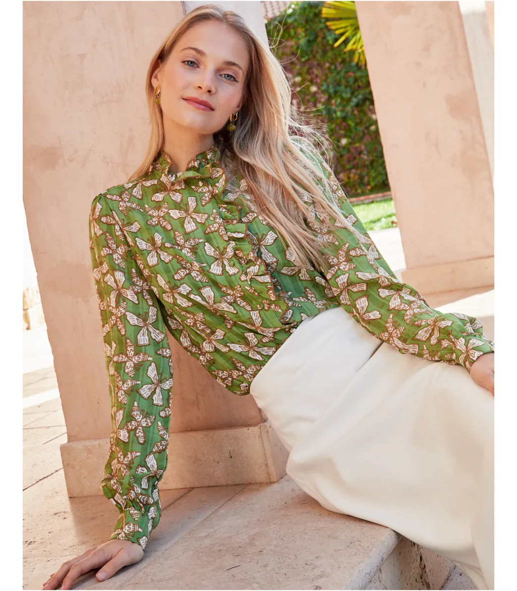 Polin et moi BLUSAS Y CAMISAS>Blusa Volantes Aneva VERDE MANZANA/ MENTA