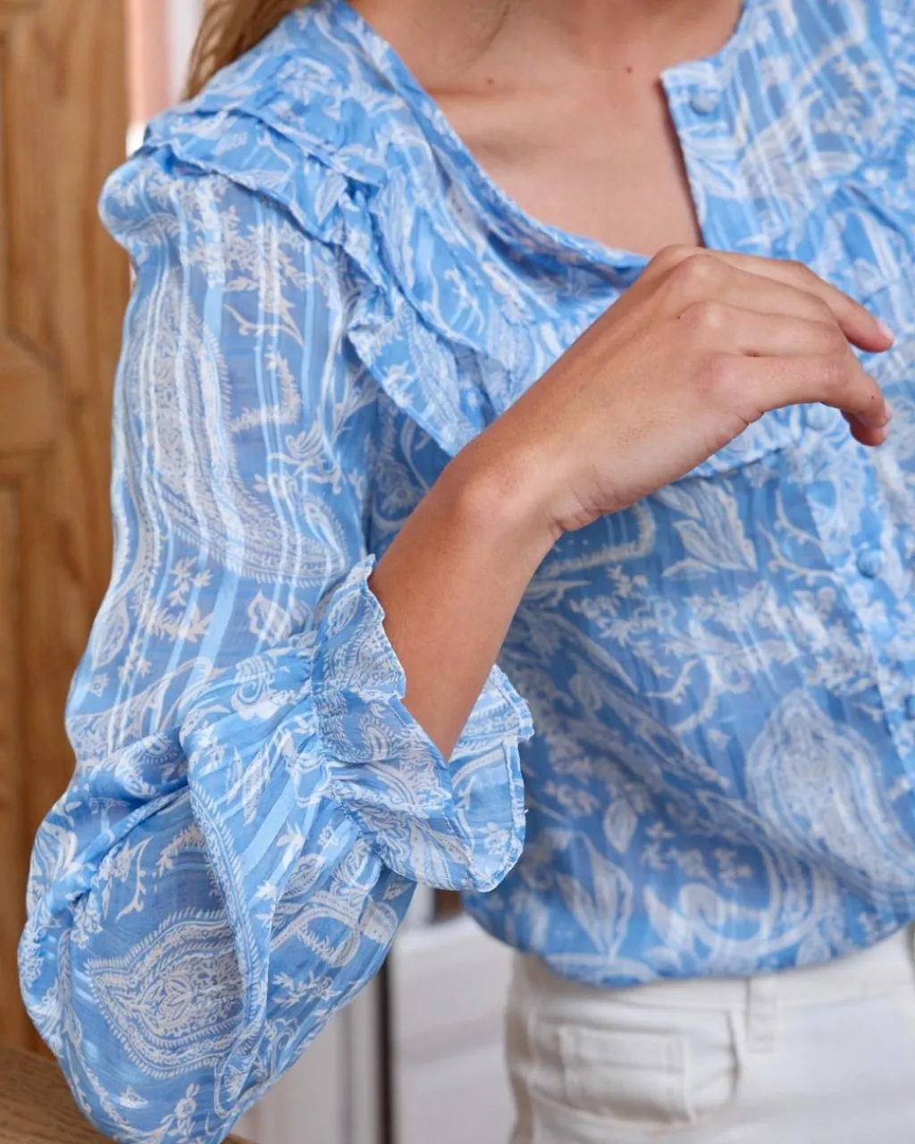 Polin et moi BLUSAS Y CAMISAS>Blusa Volantes Gabrielle Celeste