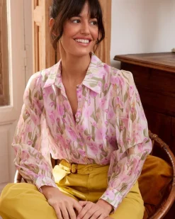 Polin et moi BLUSAS Y CAMISAS>Camisa Floral Salomé Lila
