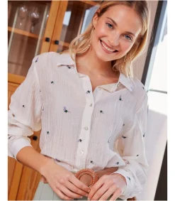 Polin et moi BLUSAS Y CAMISAS>Camisa Flores Silda blanco