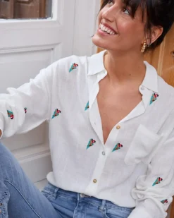 Polin et moi BLUSAS Y CAMISAS>Camisa Loros Casenis blanco