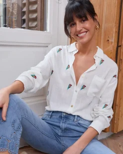 Polin et moi BLUSAS Y CAMISAS>Camisa Loros Casenis blanco