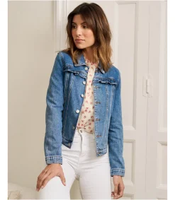 Polin et moi BLAZERS Y CAZADORAS>Cazadora Volantes Filomena DENIM