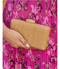 Polin et moi BOLSOS|COMPLEMENTOS>Clutch Nacar Ebila camel