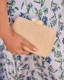 Polin et moi BOLSOS|COMPLEMENTOS>Clutch Rafia Darcy BEIGE