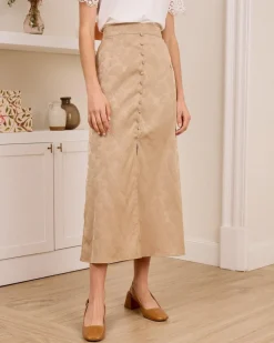 Polin et moi FALDAS>Falda Midi Piluca Taupe