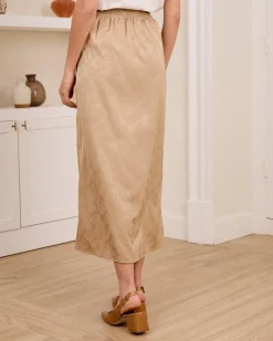 Polin et moi FALDAS>Falda Midi Piluca Taupe