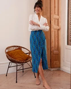 Polin et moi FALDAS>Falda Midi Sabrina azul klein