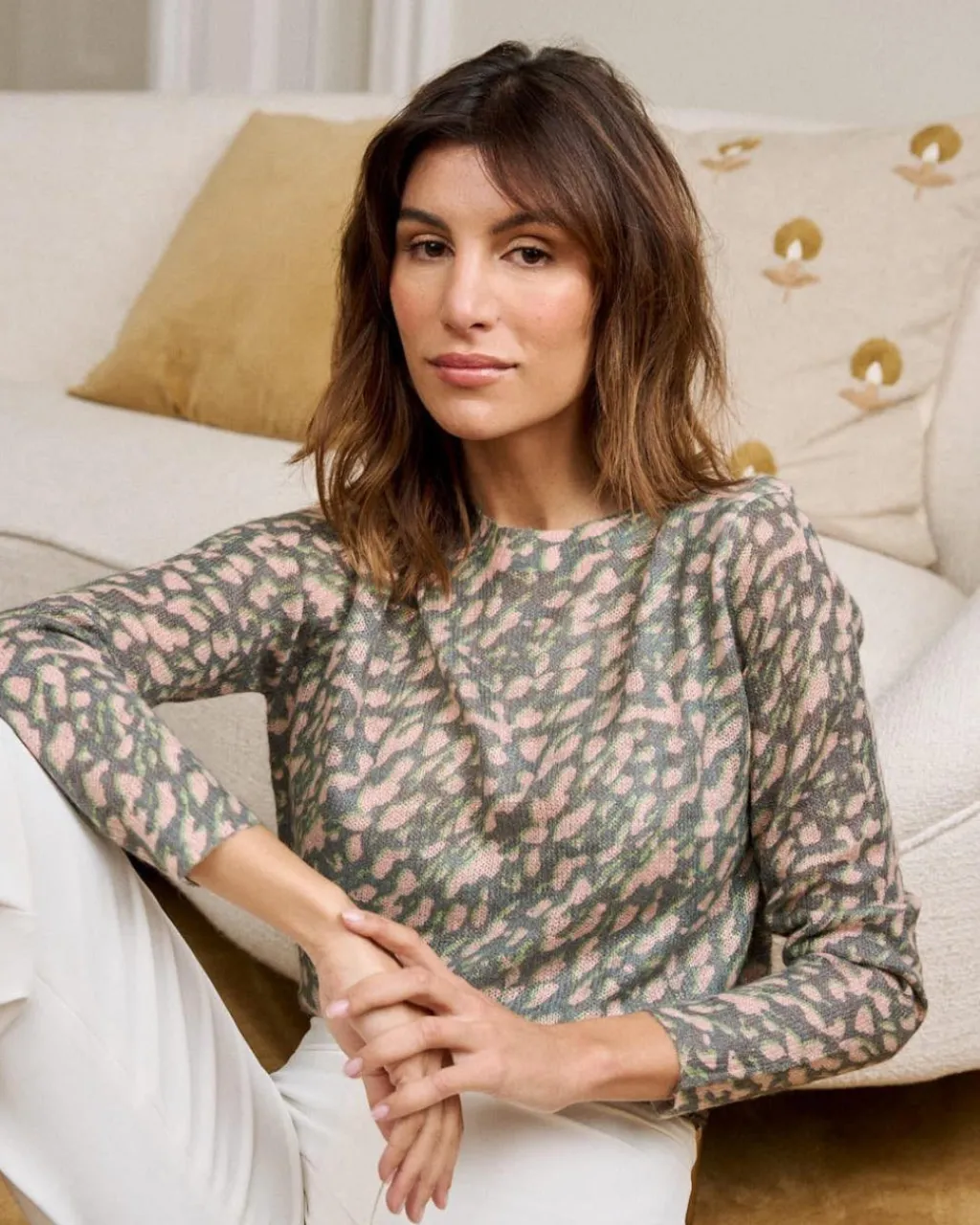 Polin et moi CARDIGANS Y JERSEIS>Jersey Manchas Carola verde esmeralda