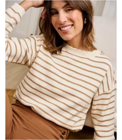 Polin et moi CARDIGANS Y JERSEIS>Jersey Rayas Beiga beige