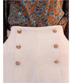 Polin et moi PANTALONES>Pantalón Botones Neta Beige