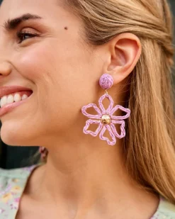 Polin et moi BISUTERÍA|FERIA>Pendiente Rafia Heidi Lila