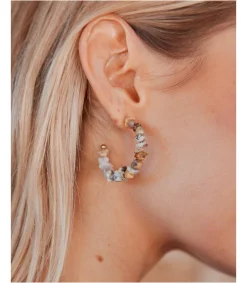 Polin et moi BISUTERÍA>Pendientes Aro Fátima BEIGE