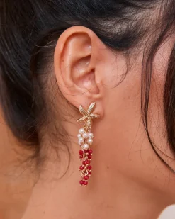 Polin et moi BISUTERÍA>Pendientes Estrella Marinas TEJA