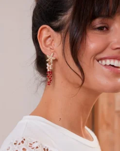 Polin et moi BISUTERÍA>Pendientes Estrella Marinas TEJA