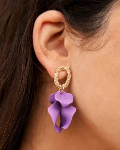 Polin et moi COMPLEMENTOS|BISUTERÍA>Pendientes Flor Ariel Morado
