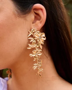 Polin et moi BISUTERÍA|FERIA>Pendientes Flores Mariona Oro