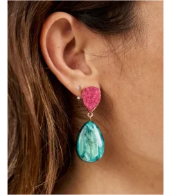 Polin et moi BISUTERÍA|FERIA>Pendientes Largos Bicco Frambuesa