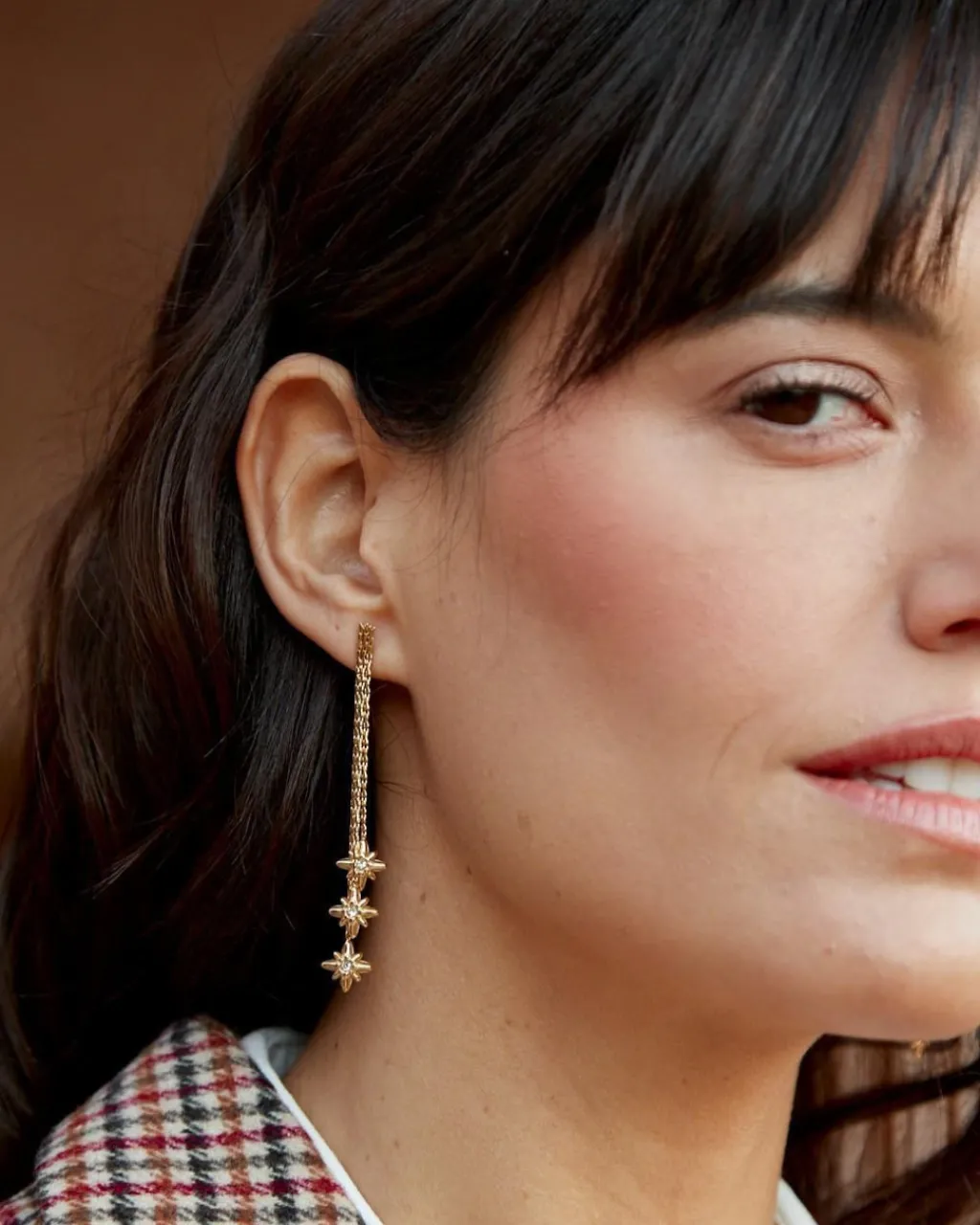 Polin et moi BISUTERÍA>Pendientes Largos Estrela Oro