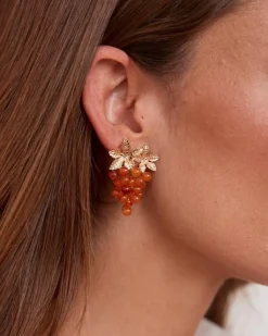 Polin et moi BISUTERÍA>Pendientes Largos Racima Oro