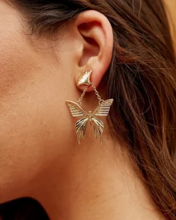 Polin et moi BISUTERÍA>Pendientes Mariposa Mariela ORO/PLATINO