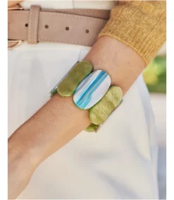 Polin et moi BISUTERÍA>Pulsera Rígida Elasci Oliva