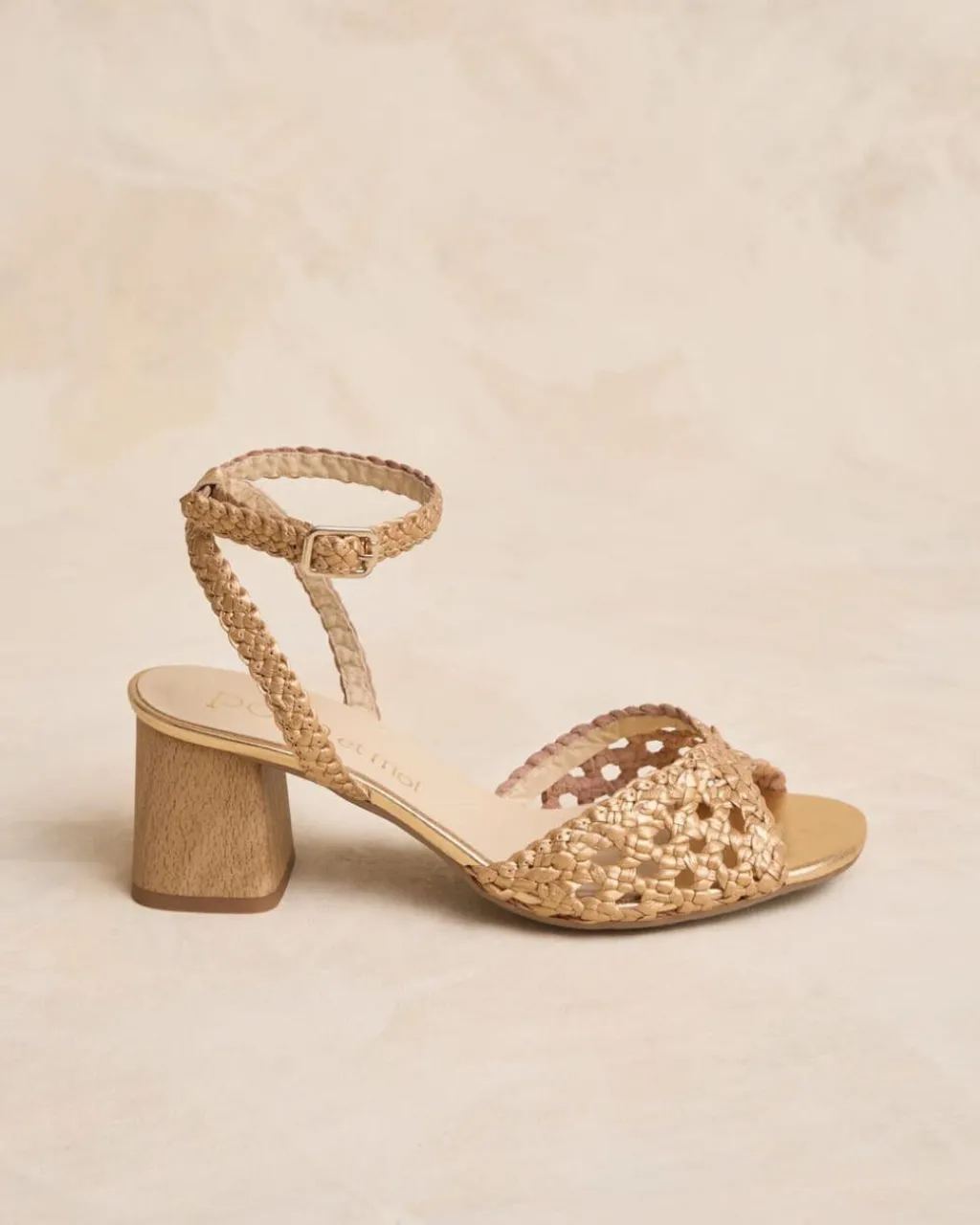 Polin et moi TRENZADOS|SANDALIAS>Sandalia Escote Marisa Oro