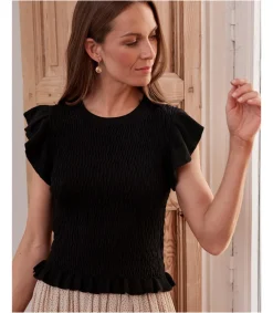 Polin et moi CAMISETAS Y TOPS>Top Punto Claudia negro