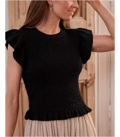 Polin et moi CAMISETAS Y TOPS>Top Punto Claudia negro