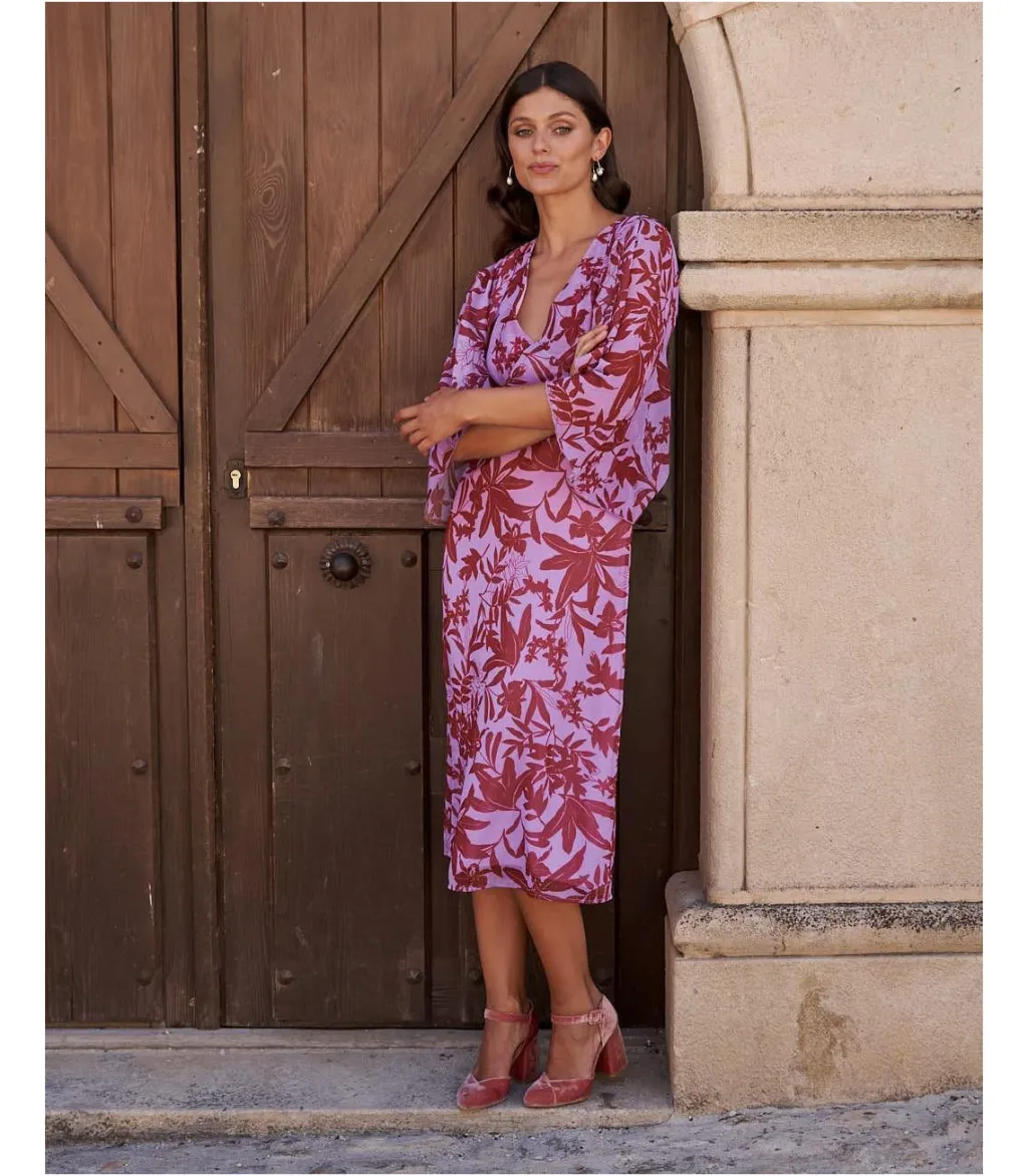 Polin et moi VESTIDOS INVITADA>Vestido Capa Cinzi Lila