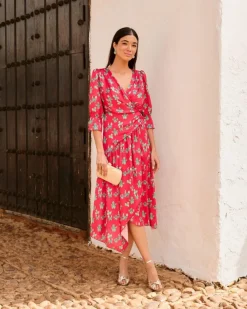 Polin et moi VESTIDOS INVITADA>Vestido Estampado Cande cereza